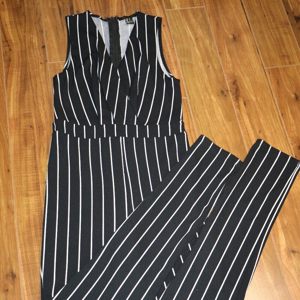 Revamped Striped Jumpsuit; Size S